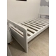 Cama 1 Plaza modelo Capilla cabezal de la misma altura En Blanco (C404)
