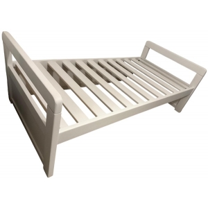 Cama 1 Plaza modelo Capilla cabezal de la misma altura En Blanco (C404)