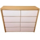 Cajonera 8 cajones combinada lustrada y blanco (C532)