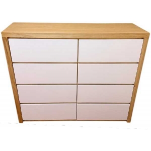 Cajonera 8 cajones combinada lustrada y blanco (C532)