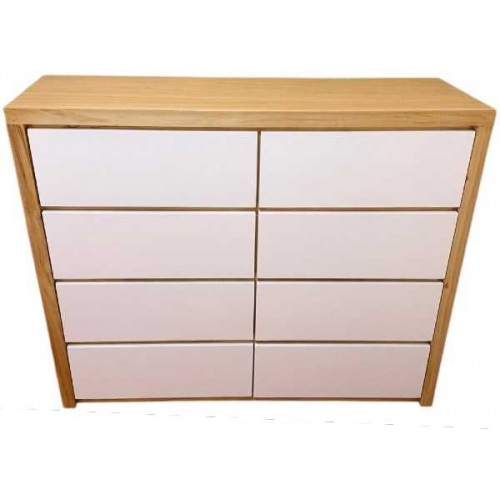 Cajonera 8 cajones combinada lustrada y blanco (C532)