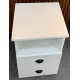 Mesa de luz modelo Eco 2 cajones en blanco