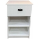 Mesa de luz modelo Eco 1 cajón en blanco