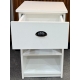 Mesa de luz modelo Eco 1 cajón en blanco