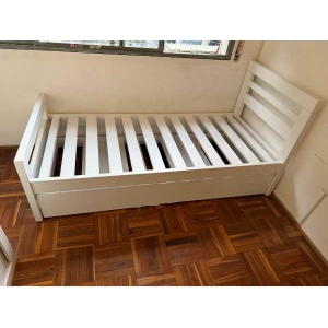 Cama 1 plaza modelo Junior En Blanco Con Carro Marinero (C538)