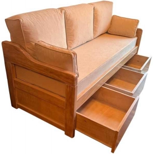 Cama marinera sofá modelo Olímpica con cajones abierta (C543)
