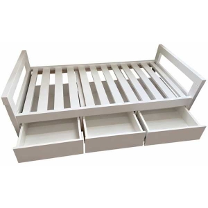 Cama marinera baja modelo Junior con cajones en blanco (C555)