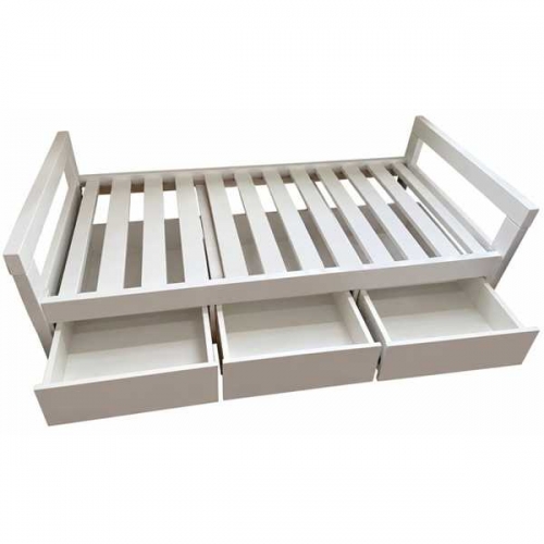 Cama marinera baja modelo Junior con cajones en blanco (C555)