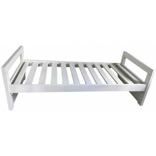Cama 1 plaza modelo Junior cabezal de la misma altura En Blanco (C510)